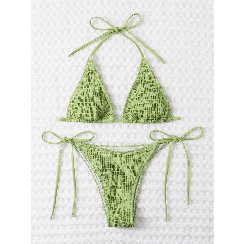 SHEIN Green Tie Bikini